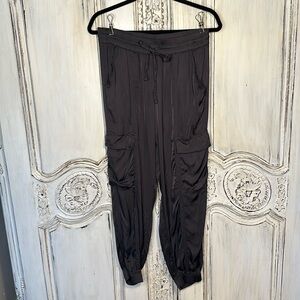 Aerie Gray Satin Gorpcore Parachute Level up LeisureWare  Cargo Pants Size S/P